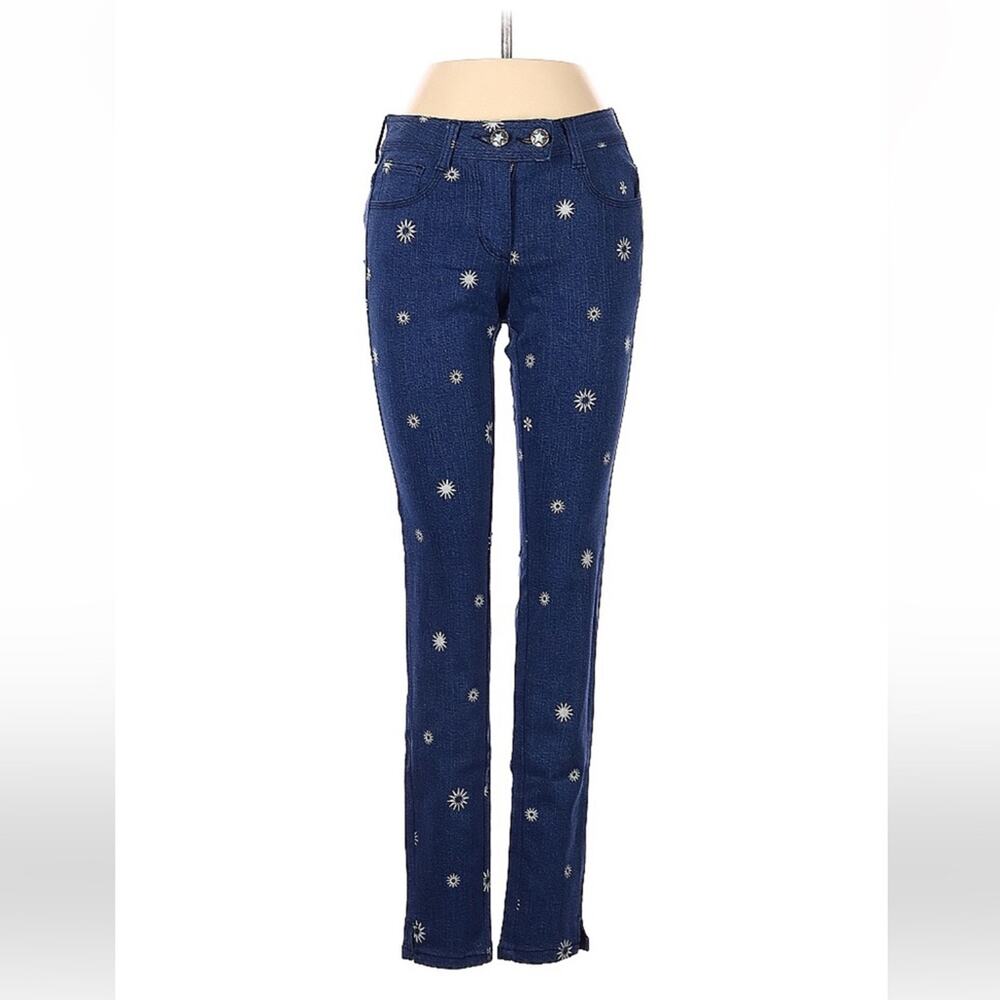 o'md suns‎ and flowers mid rise skinny jeans, size 1